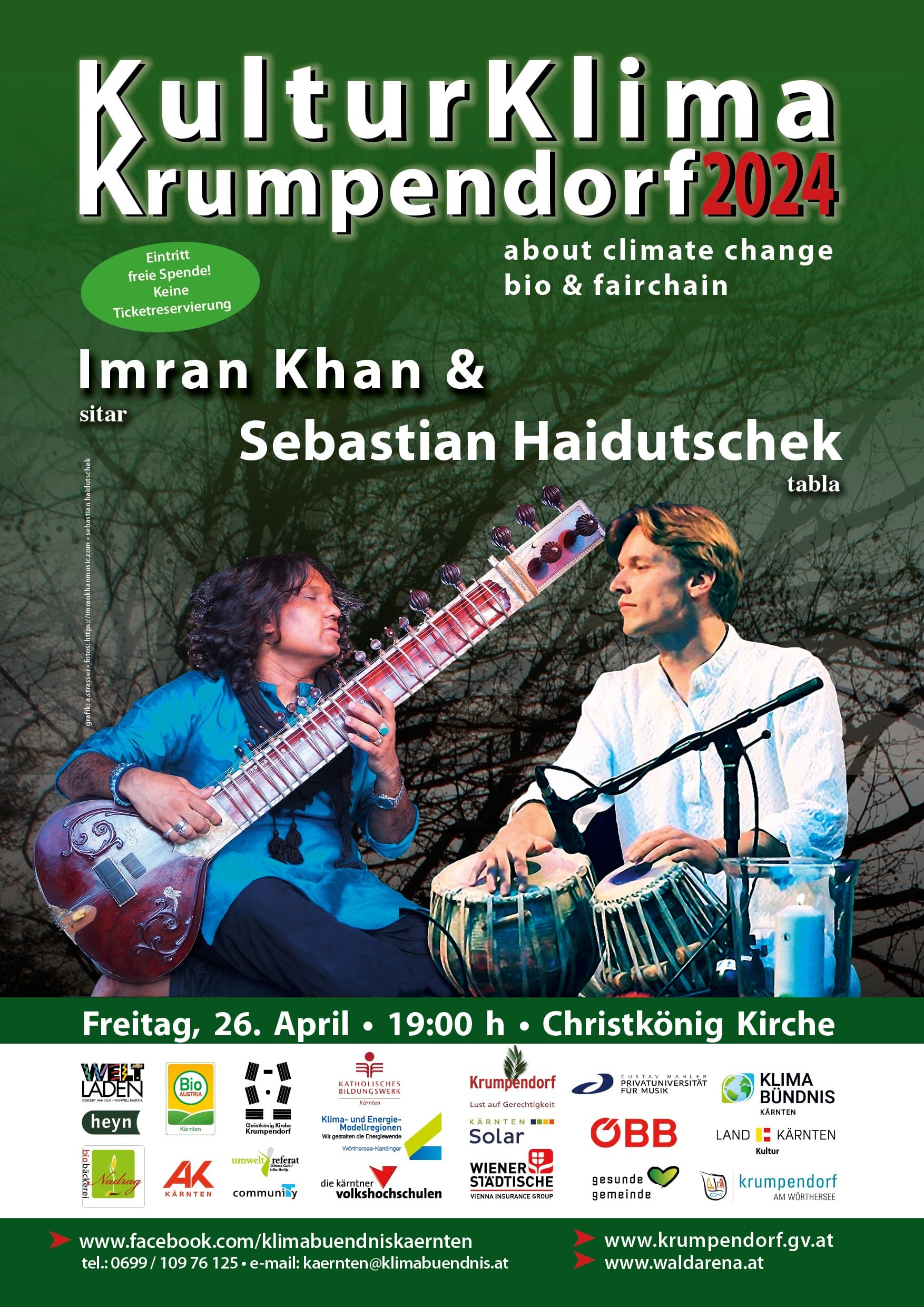 26.April,19:00 Uhr Christkönigkirche - Imran Khan (Sitar) Sebastian Haidutschek (Tabla)