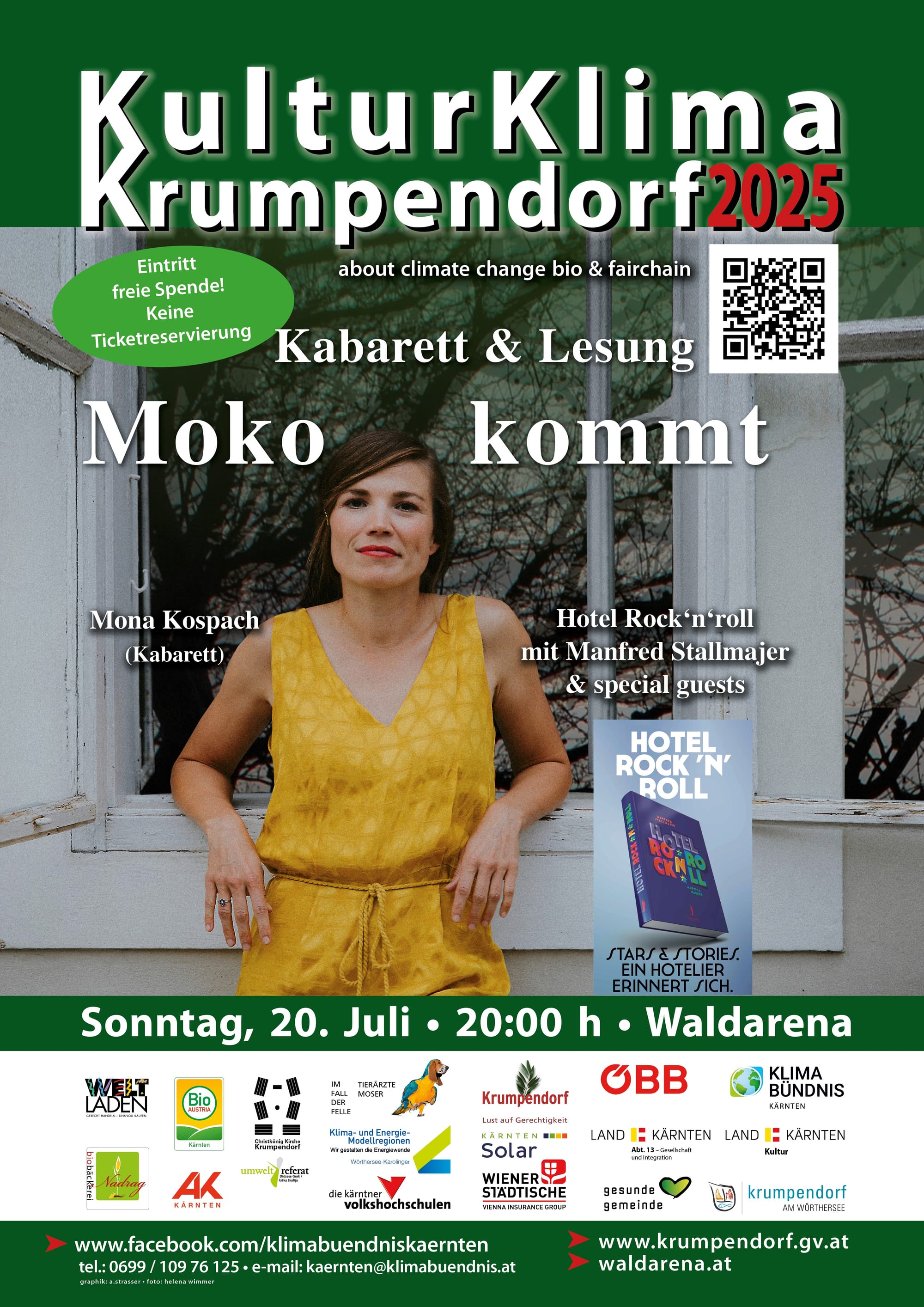 So.,20.07., 20:00 Uhr:MOKO kommt! - Kabarett von Mona Kospach / Manfred Stallmajer - Hotel Rock`n`Roll / Lucas Carrasco - Anudari Ulziibat - Karim Thiam