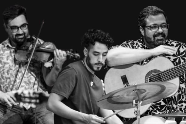 So.,19.04, 15:00 Uhr, Waldarena: Lucas Chagas (violine) Daniel Ovalle (drums) André Bordinhon (git.)