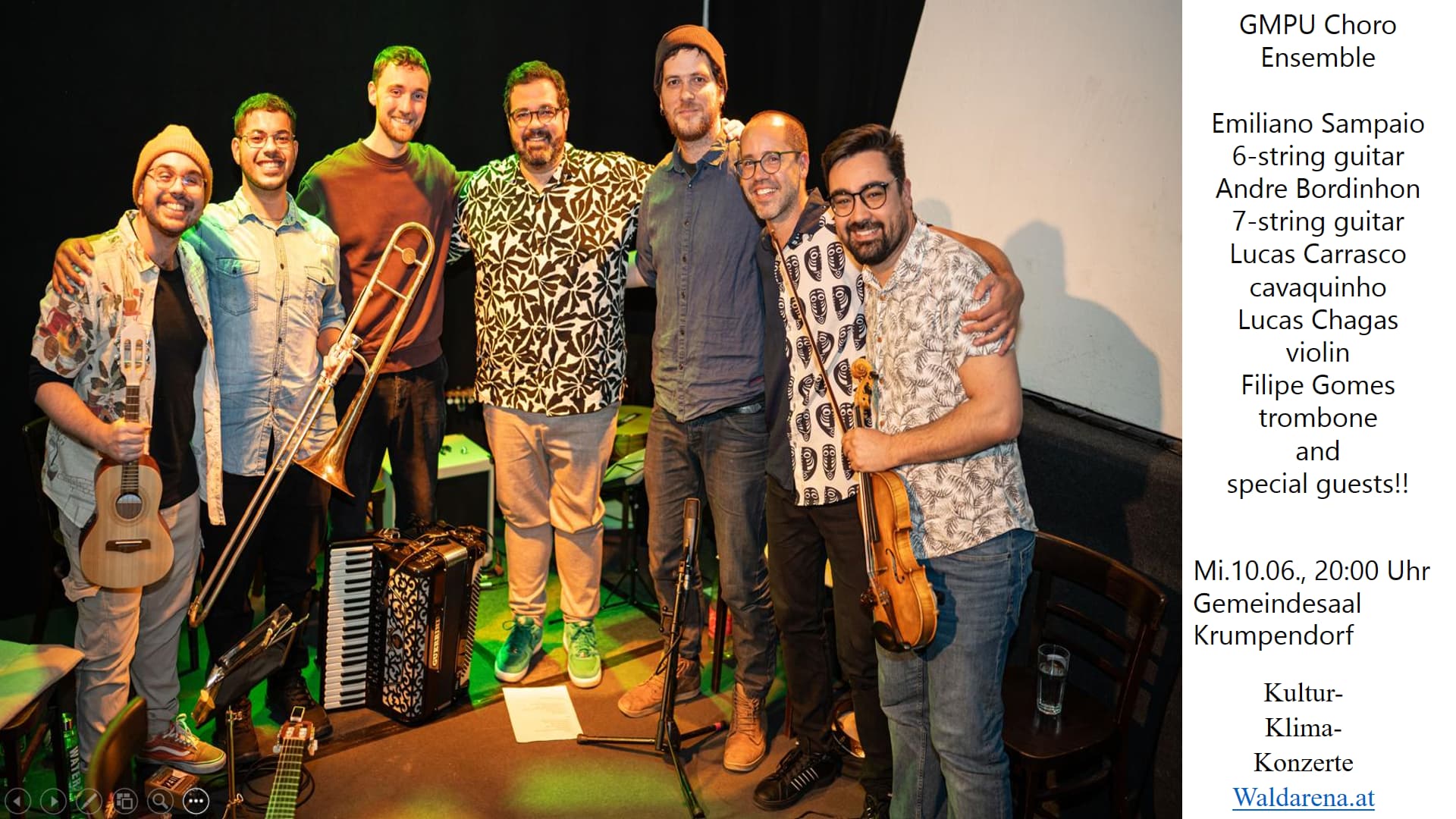 Mi., 10.06.,20:00 Uhr Gemeindesaal: Choro Ensemble