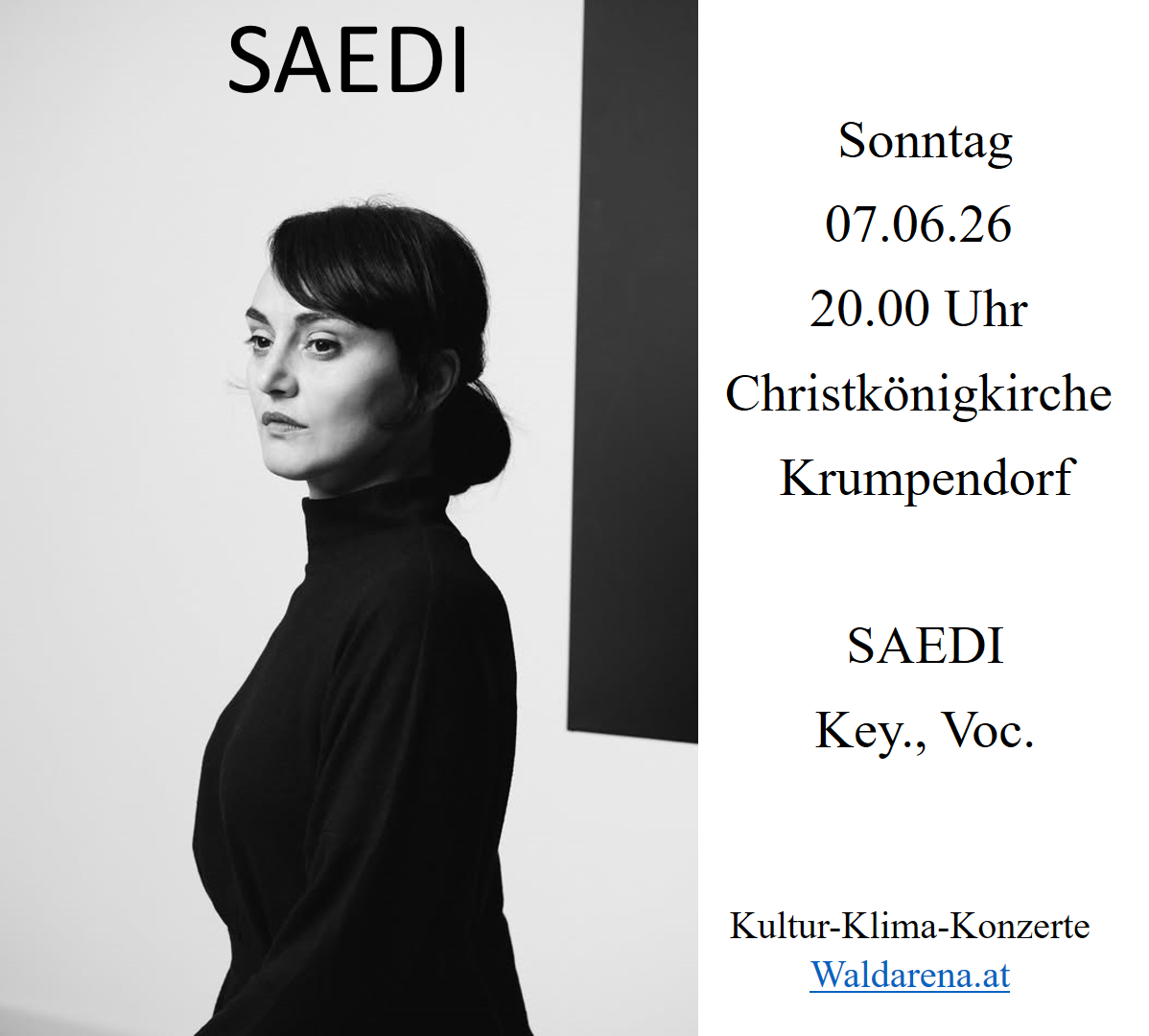 So., 07.06., 20:00 Uhr, Christkönigkirche: SAEDI