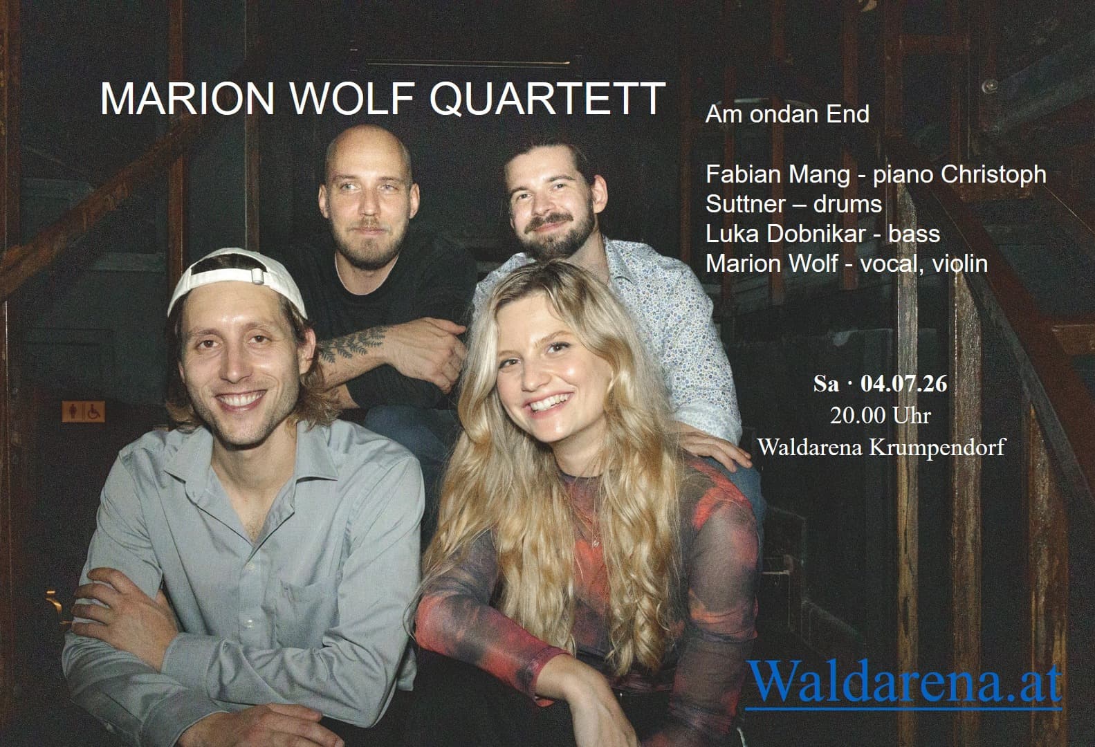 Sa., 04.07., Waldarena: MARION WOLF QUARTETT