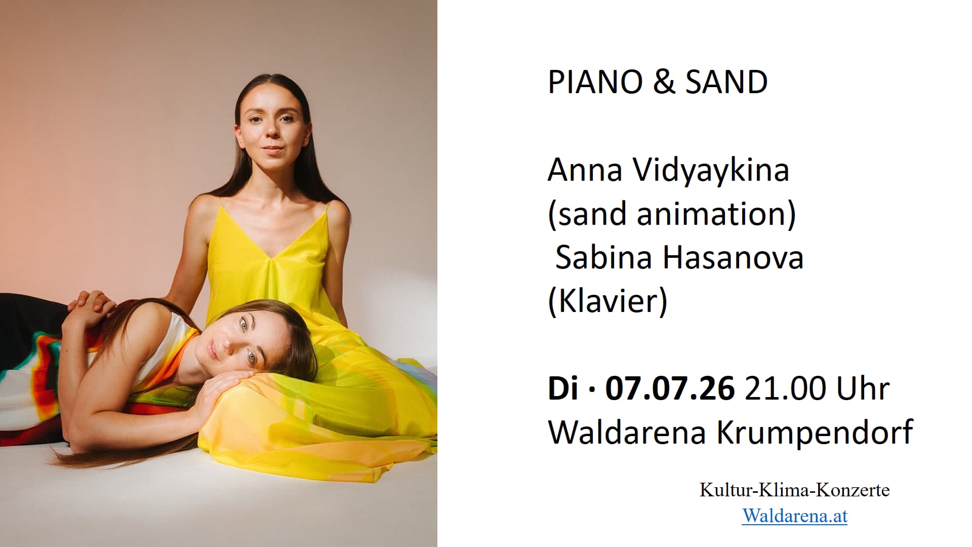 Di., 07.07., 20:00 Uhr: Oscar Salas Band & PIANO & SAND: Anna Vidyaykina (sand animation), Sabina Hasanova (Klavier)