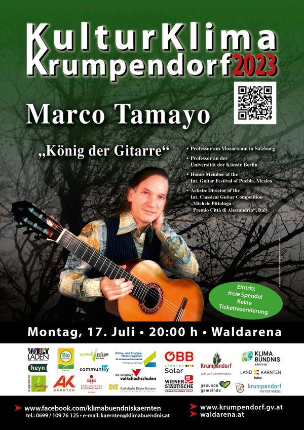 17.Juli - 20:00 Uhr - MARCO TAMAYO - bei Regen in der Evangelischen Martin Luther Kirche - Südbahnweg 29: