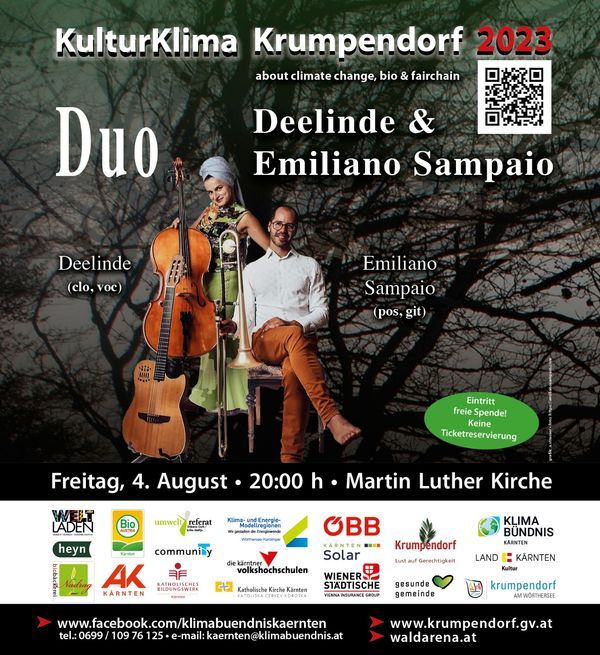 04.August - 20:00 Uhr DeeLINDE & EMILIANO SAMPAIO in der Martin Luther Kirche, Südbahnweg 29