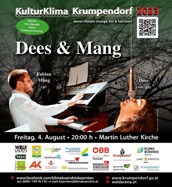 6.August - 20.00 Uhr DEES MANG & Georg Tkalec in der Martin Luther Kirche