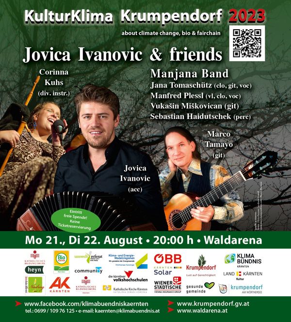 21. & 22.August 2023, 20.00 Uhr - Jovica Ivanovic (acc.) & Manjana  & Cornelia Kuhs & Marco Tamayo (git.)