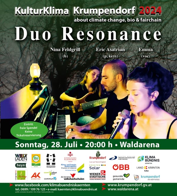 So., 28.07.24, 20:00 Uhr, Waldarena: Duo Resonance