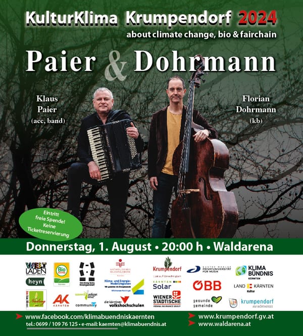 Do., 1.08.24, 20:00 Uhr, Christkönigkirche - Kirchenweg 6: Klaus Paier & Florian Dohrmann