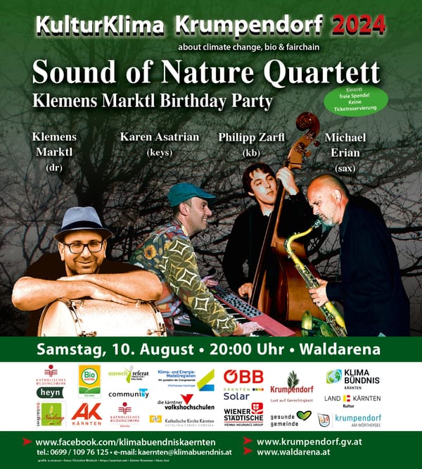 Sa.,10.08.24, 20:00 Uhr Waldarena: KLEMENS MARKTL “BIRTHDAY TRIO”