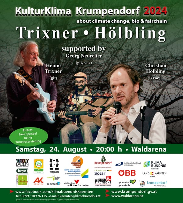 Sa., 24.08.24, 2024, 20:00 Uhr: Waldarena: Christian Hölbling mit Heimo Trixner (git.) & Georg Neureiter (git, voc)