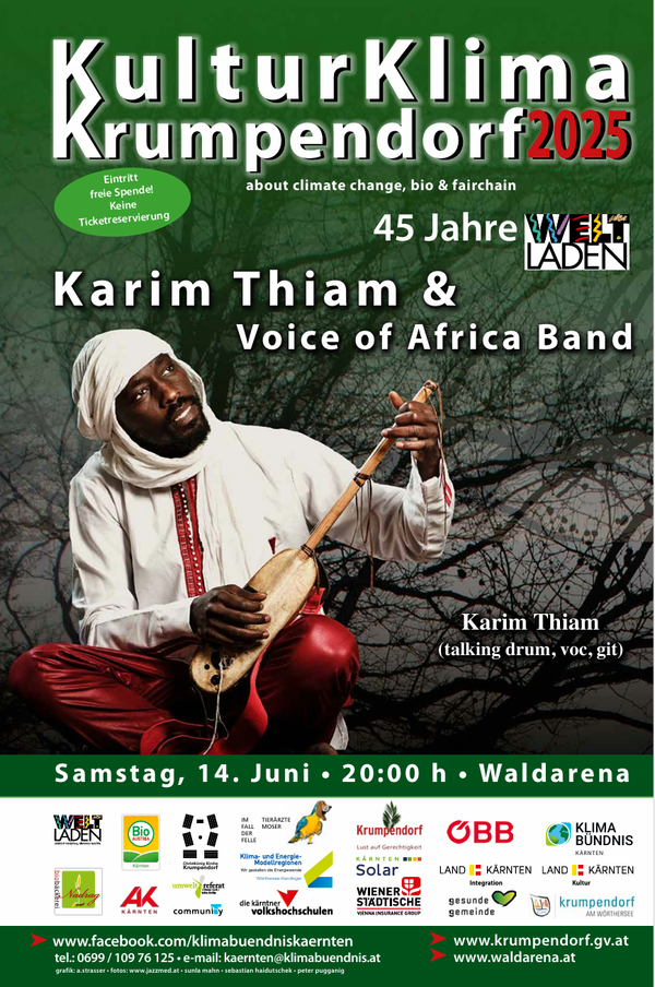 Sa.,14.06.25, 18:00 Uhr: 45 Jahre Weltladen / Karim Thiam & Voice of Africa