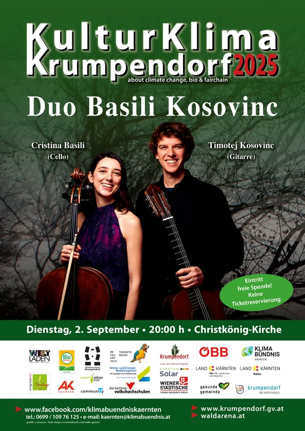 Di., 02.09.,20:00 Uhr, Christkönigkriche: Cristina Basili (cello) Timotej Kosovinc (git.)